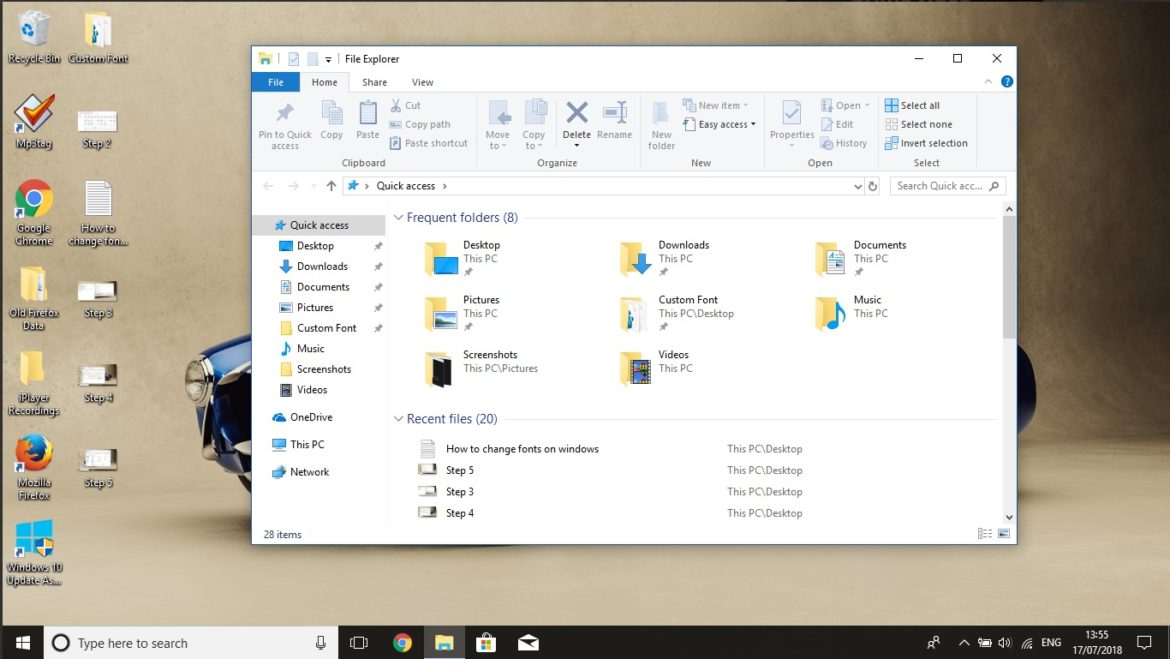 Window 10 change Font